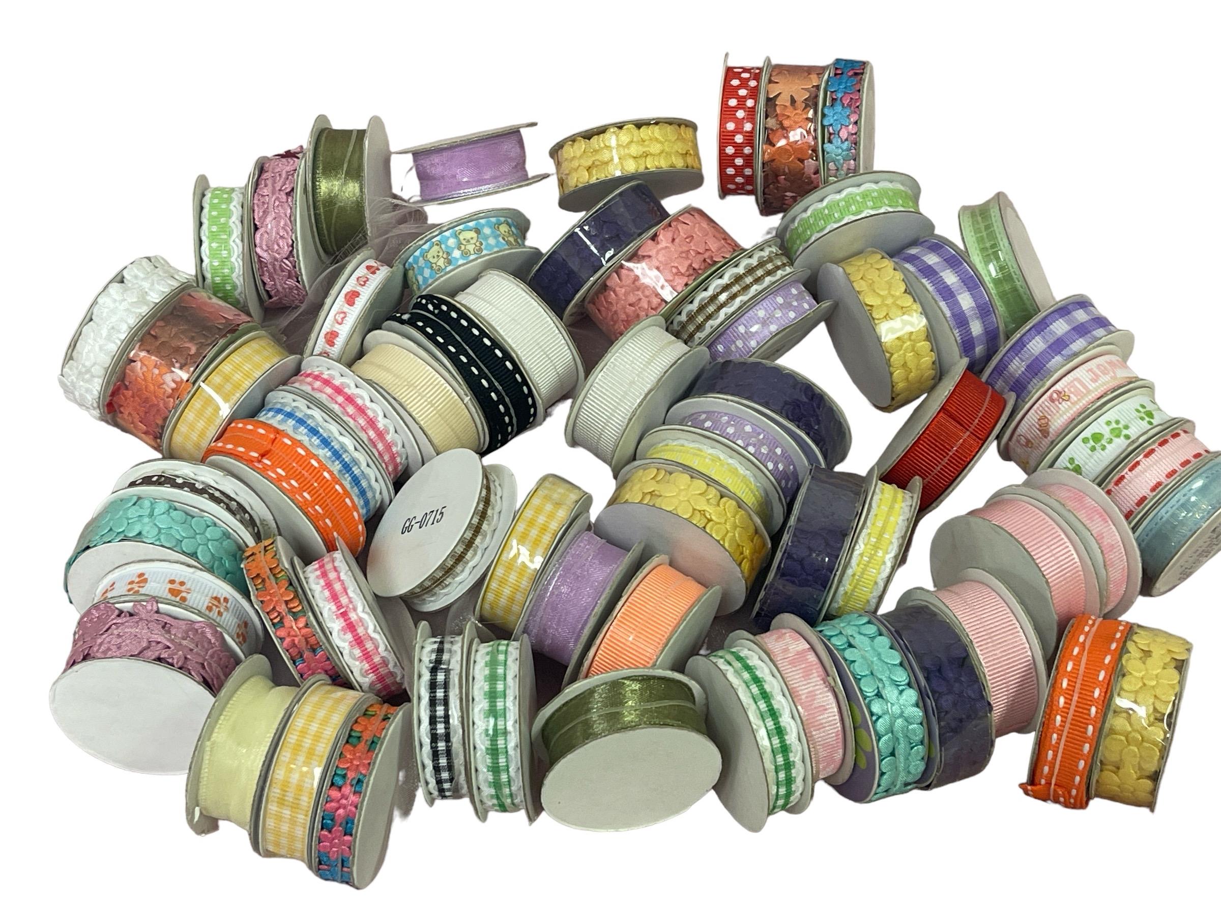 Charmed Assorted 3/8, 1/2 Ribbon 60 rolls (120 yards) Great for  Scrapbooking!